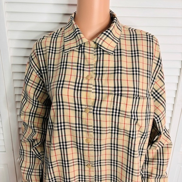 BURBERRY Lapwing Vintage Check Cotton Shirt Size 12 - Picture 2 of 9